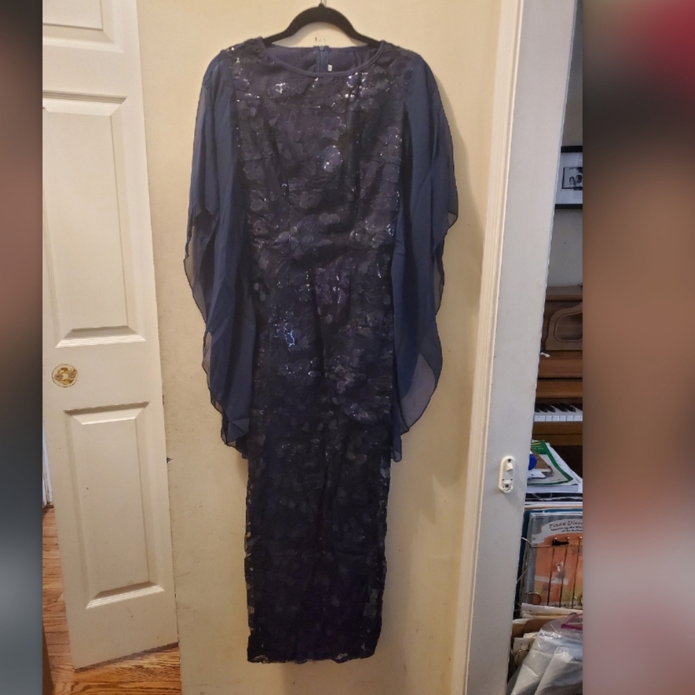 NWT Black Lace Dress with Flowing Sleeves - Medium